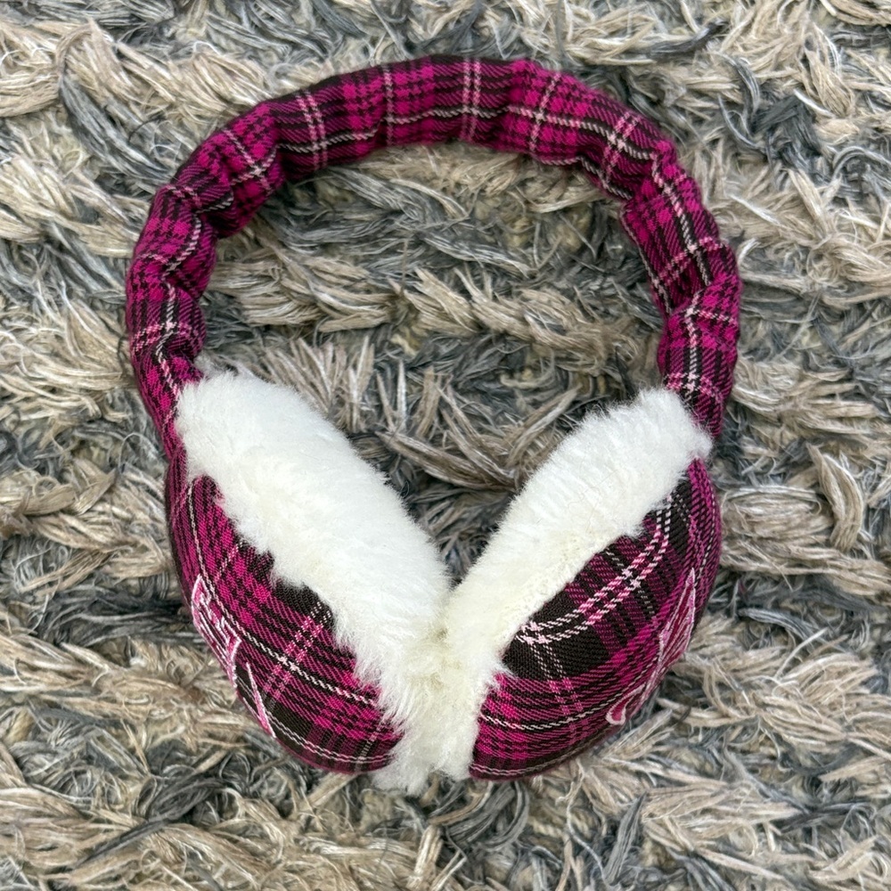 Nike Pink Plaid Earmuffs, Adjustable Length - Picture 7 of 8